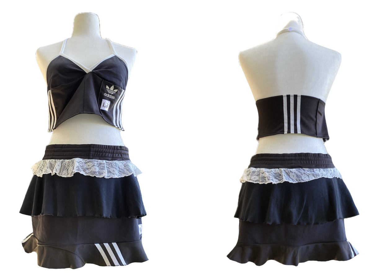 Set Conjunto Sport Adidas Negro / Blanco