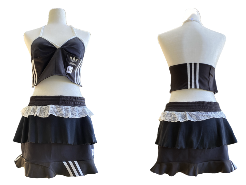 Set Conjunto Sport Negro Adidas / Blanco