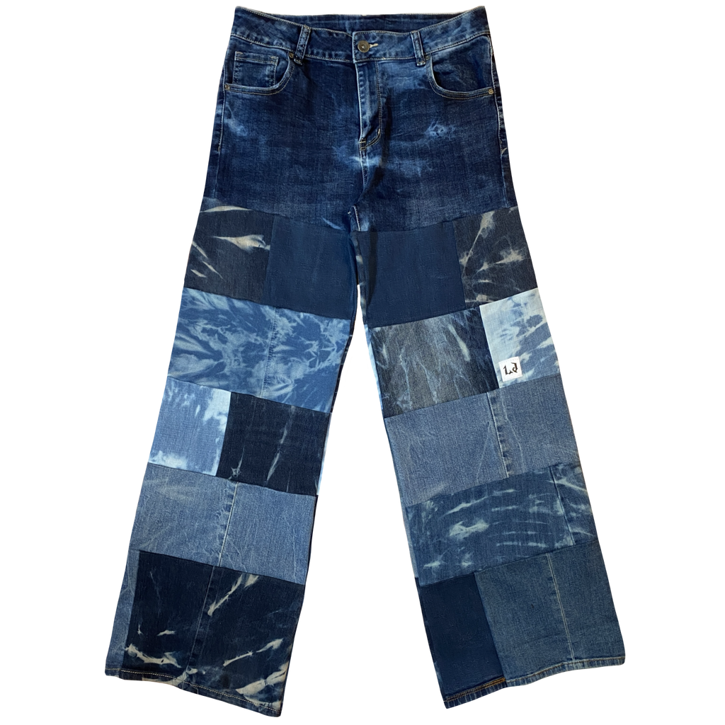 Pantalón Wide Leg Denim Gráfico