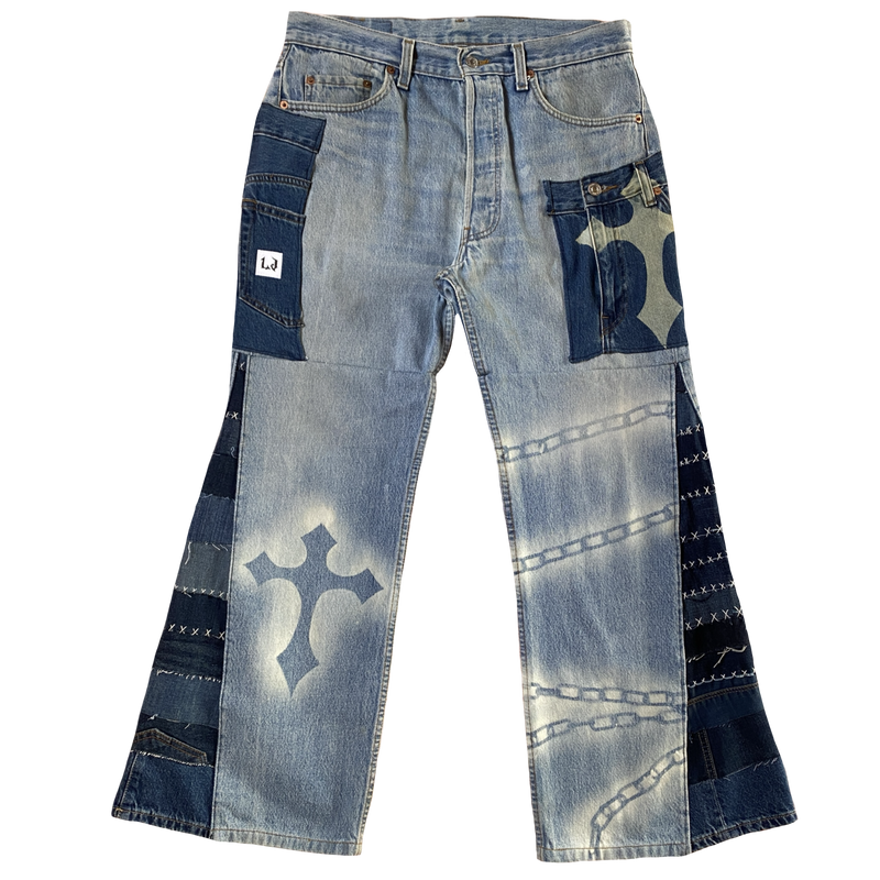 Pantalón Wide Leg Intervenido