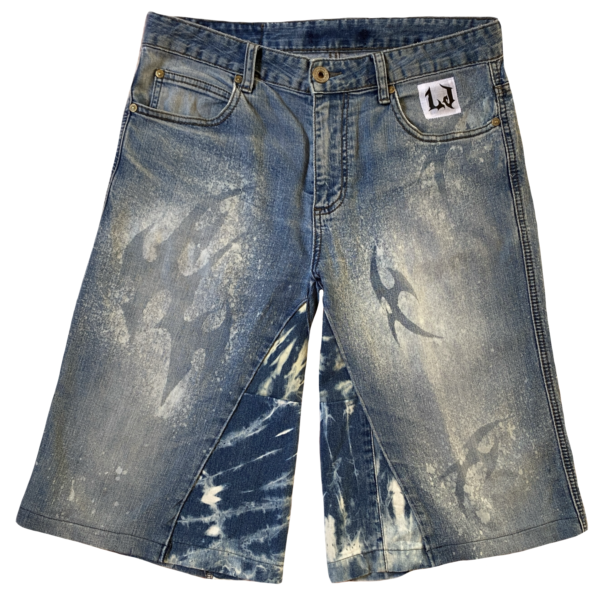 Bermuda Denim Tie Dye Negro