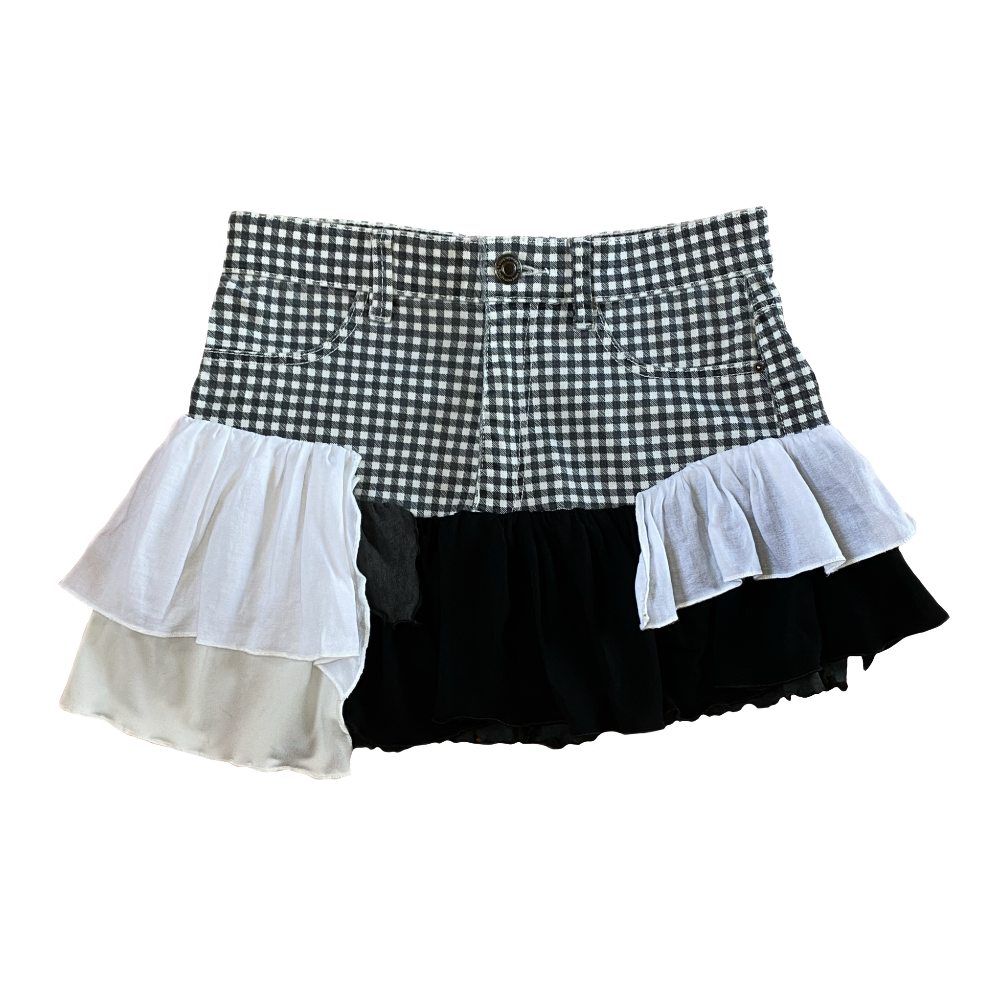 Falda Hybrid Gingham & Ruffles