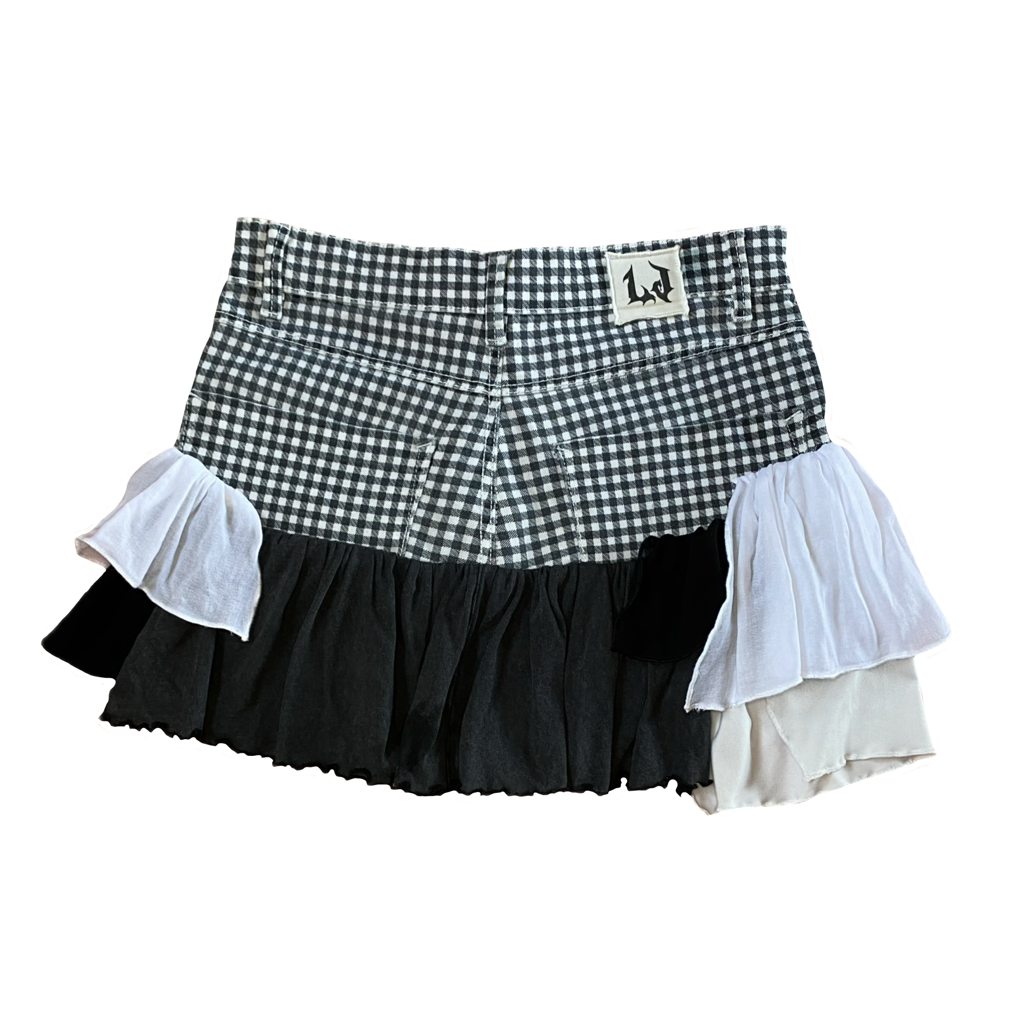 Falda Hybrid Gingham & Ruffles