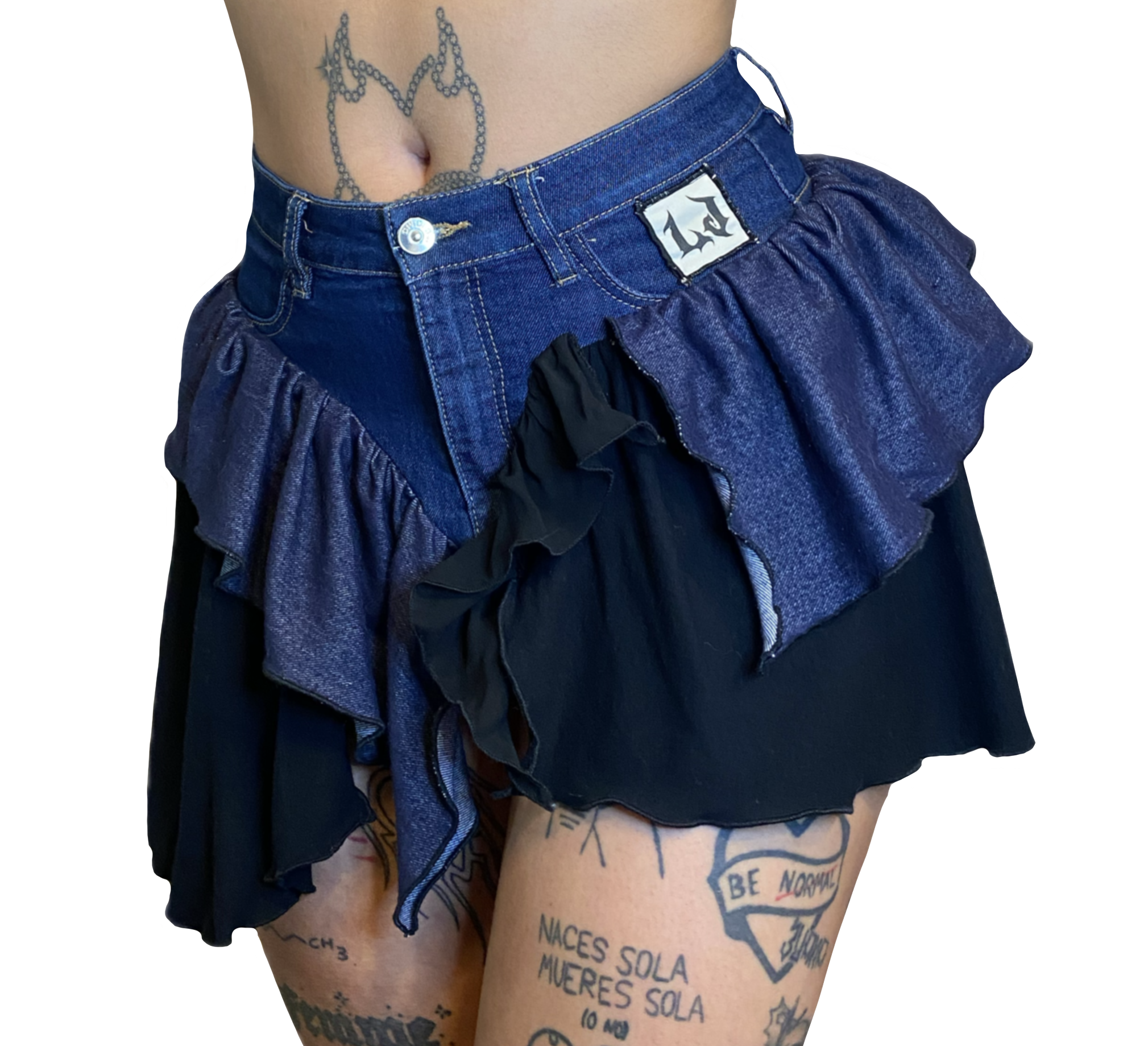 Falda Denim Ruffle Reconstruction
