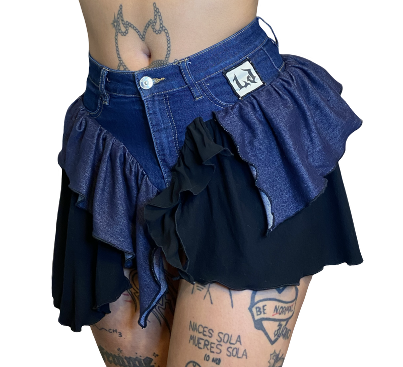 Falda Denim Ruffle Reconstruction