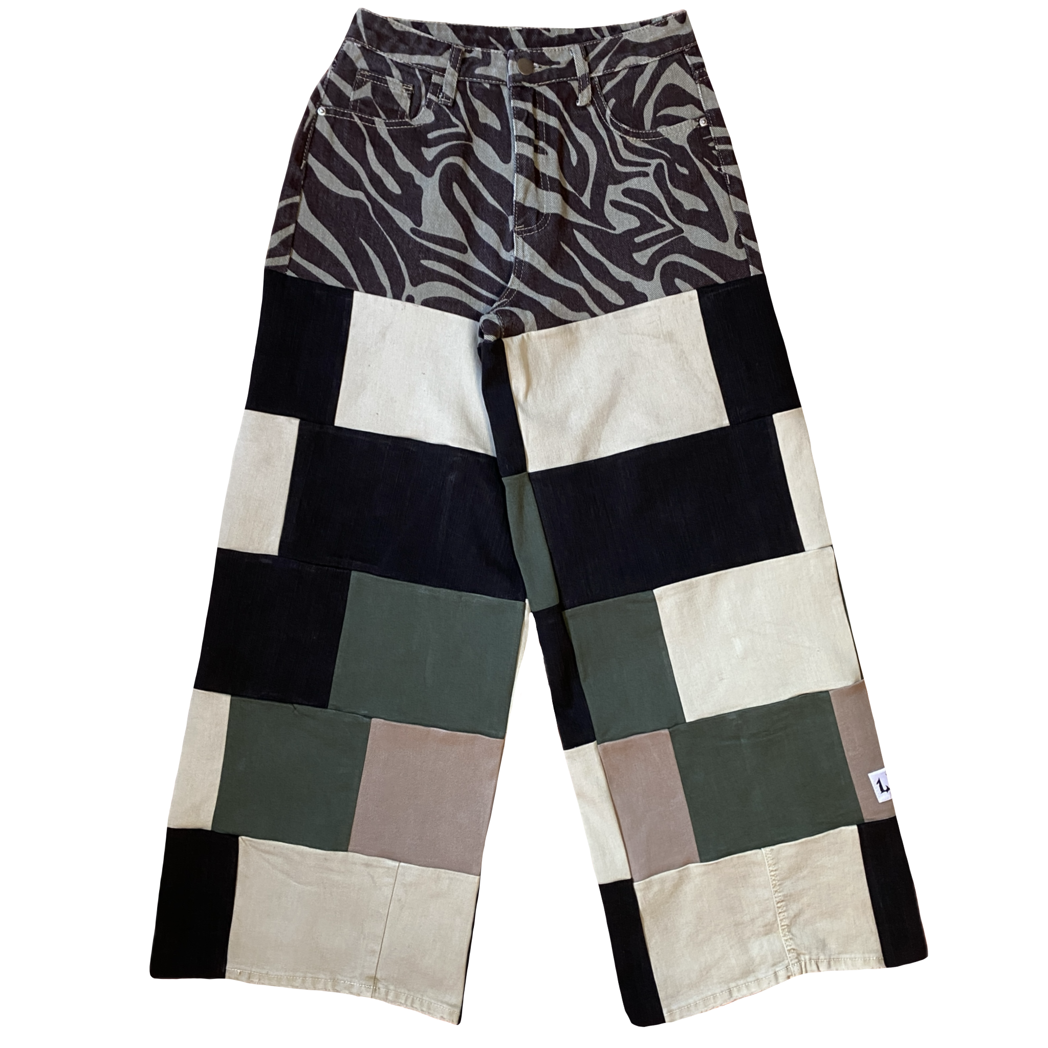 Pantalón Wide Leg Patchwork